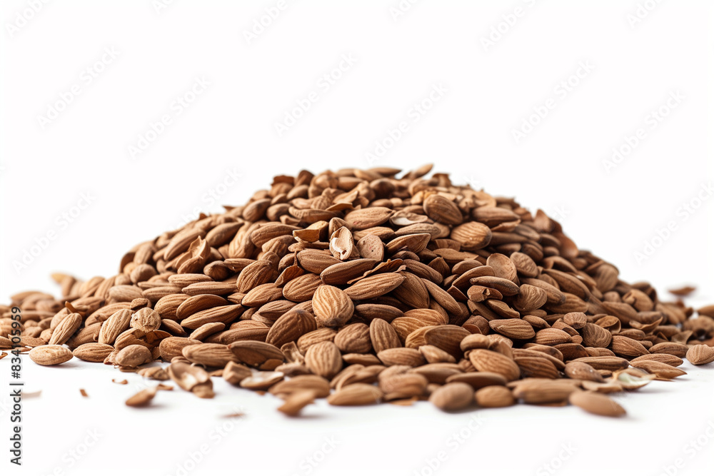 Pile of Almonds on White Background Pile of Almonds on White Background