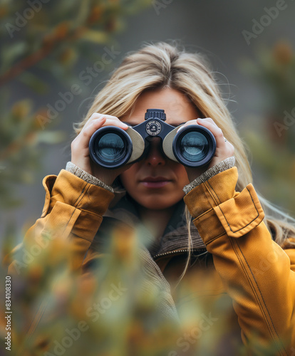 Woman with binoculars © DinoBlue
