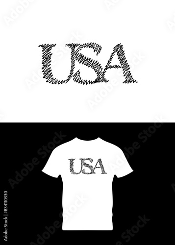 USA T SHIRT FONT ORGANIC LINES