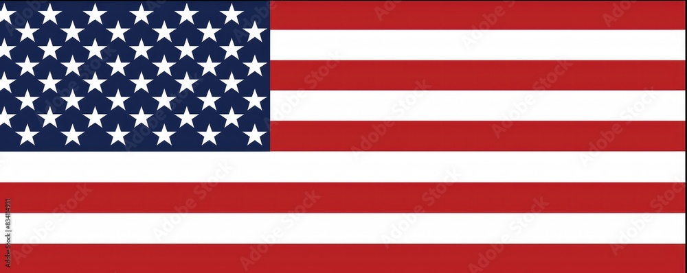 A standard, clean representation of the American flag with 50 stars A standard, clean representation of the American flag with 50 stars