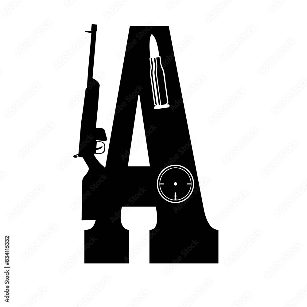 Gun Alphabet Font Letters Svg, Second Amendment Dad Rifle, 2nd ...