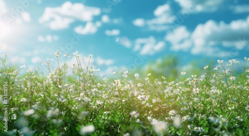 Field of Grass With Daisies in Foreground