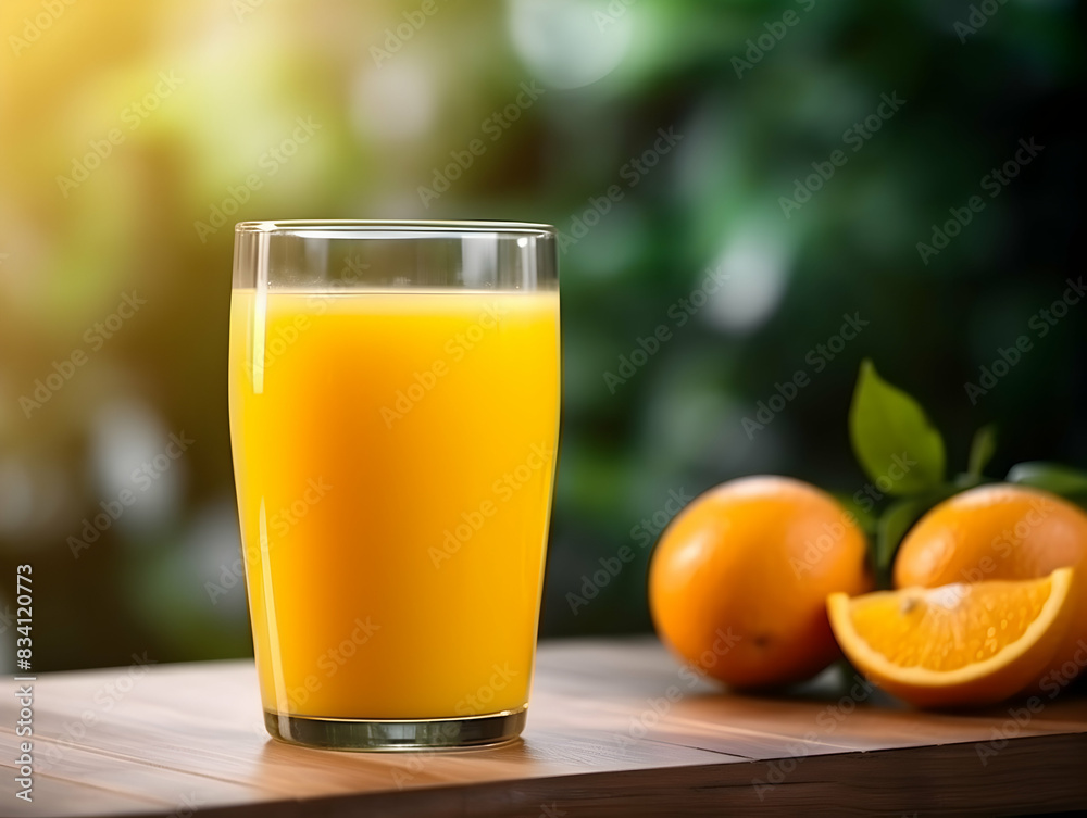 A Glass of orange juice with slice of orange, Refreshing and healthy orange juice ice in a glass with summer background, orange juice photo A Glass of orange juice with slice of orange, Refreshing and healthy orange juice ice in a glass with summer background, orange juice photo