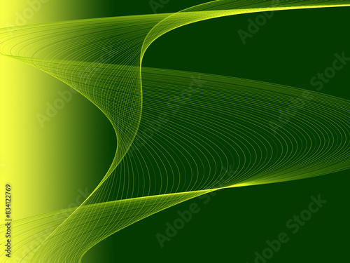 soft fresh green curved lines on gradient background