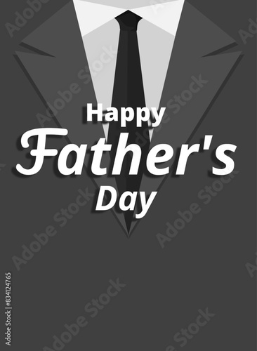 happy father's day with simple letter and simple black tuxedo