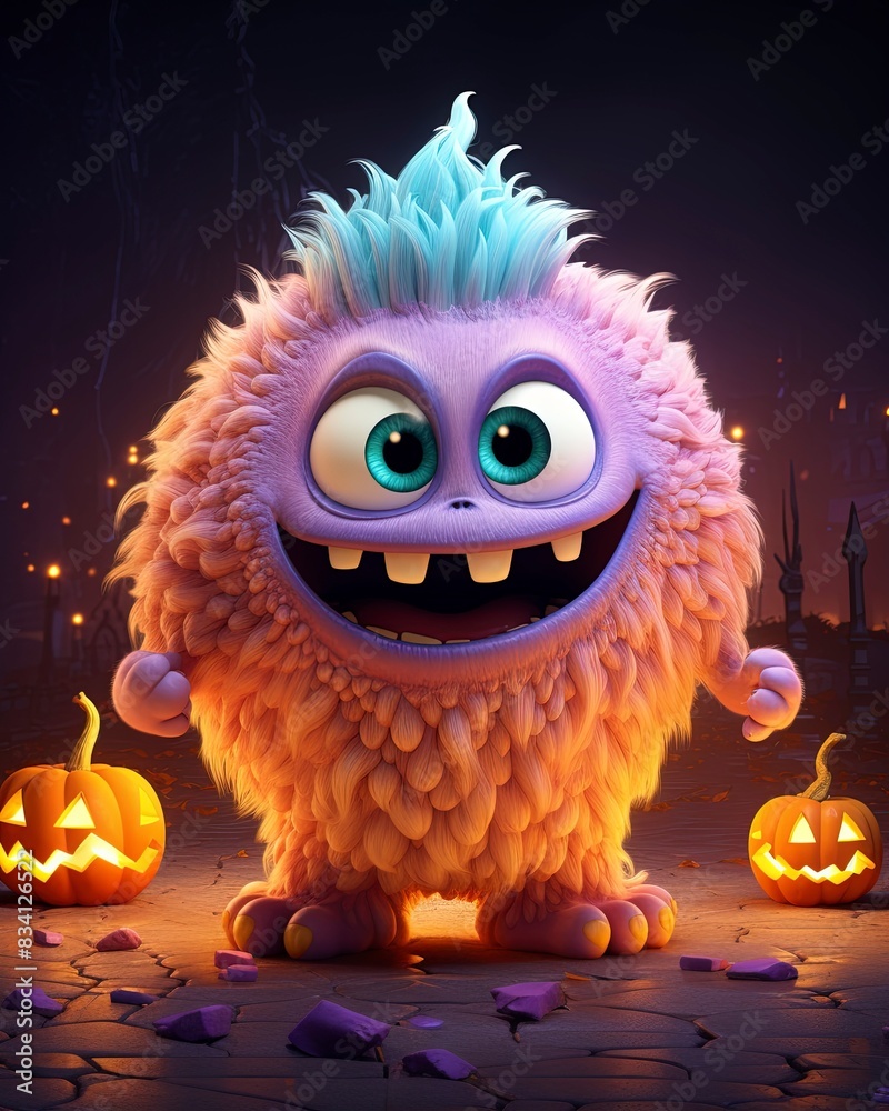 halloween monster in the night, generative ai