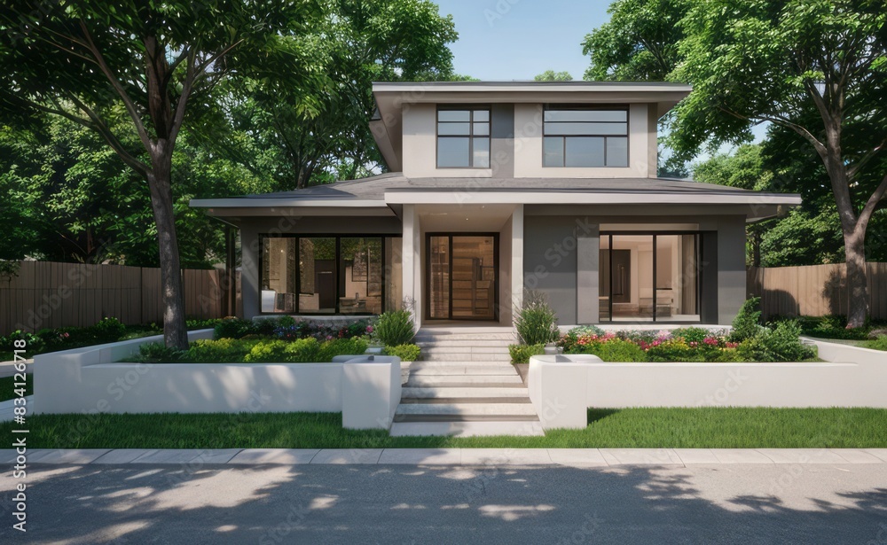 modern house in the park modern house in the park