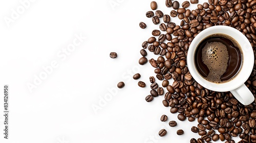 background, espresso, beverage, cup, drink, food, hot drink, hot, morning, bean, cafes, wood, brown, natural, table, wooden, seed, taste, copy space, aroma, caffeine, mocha, mug, white, black, cappucc