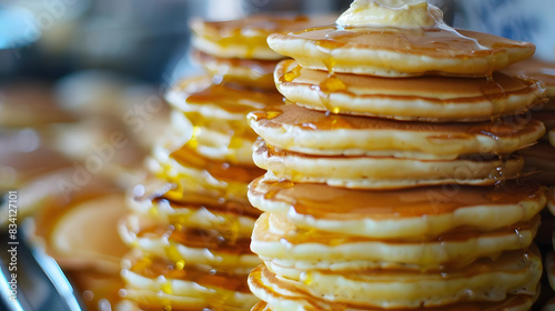 national pancake day celebration with pancake breakfasts and charity events. generative ai