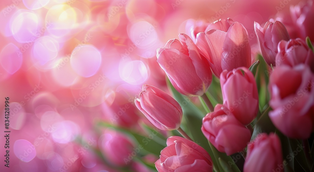 Obraz premium Pink Tulips in a Vase