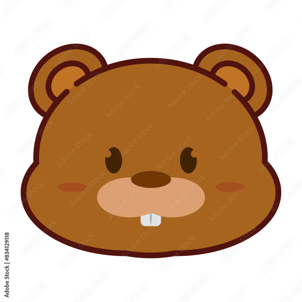 Cute kawaii beaver animal character emoticon Vector Cute kawaii beaver animal character emoticon Vector
