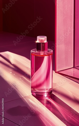Perfume Bottle Beside Pink Wall