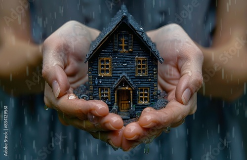 Person Holding Small House in Hands