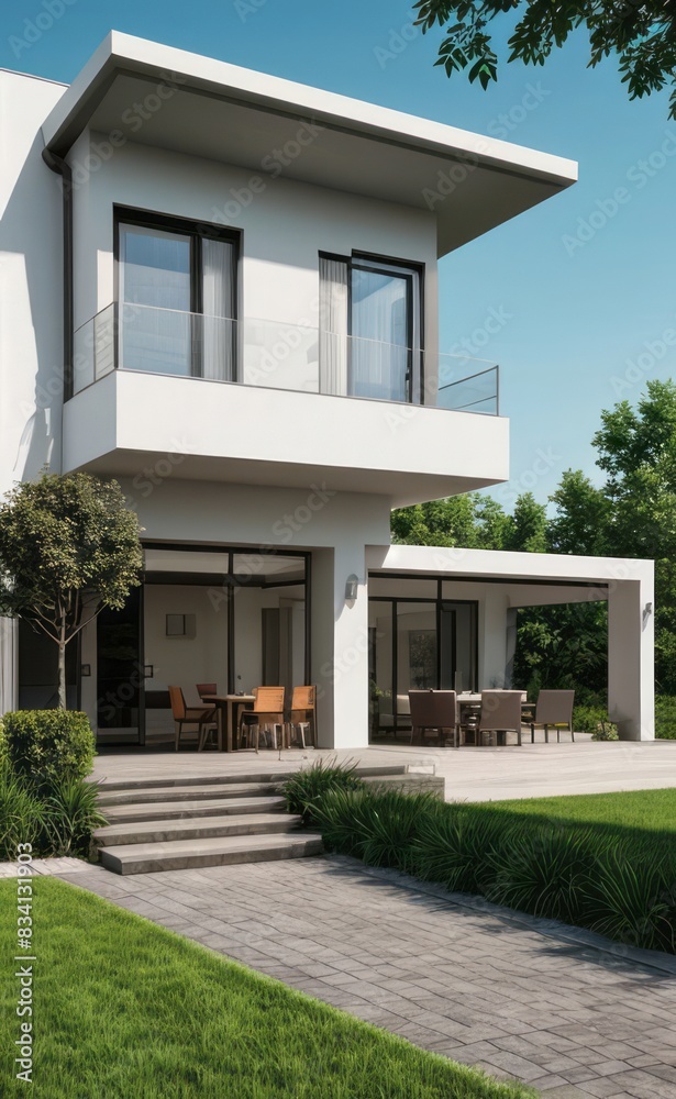 Fototapeta premium modern house in the park