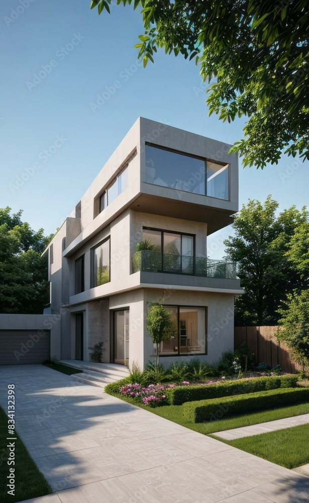 modern house in the park modern house in the park