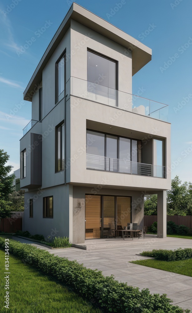 modern house in the park modern house in the park