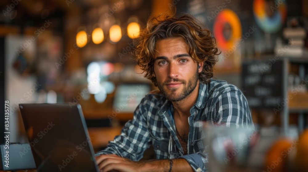 Working on his startup, entrepreneur and confident young man Working on his startup, entrepreneur and confident young man