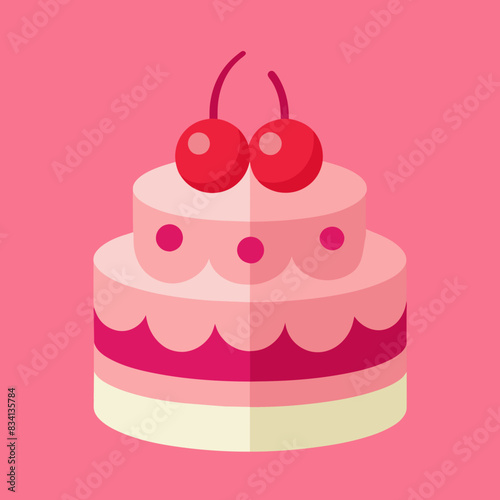 cherries pink birthday cake 