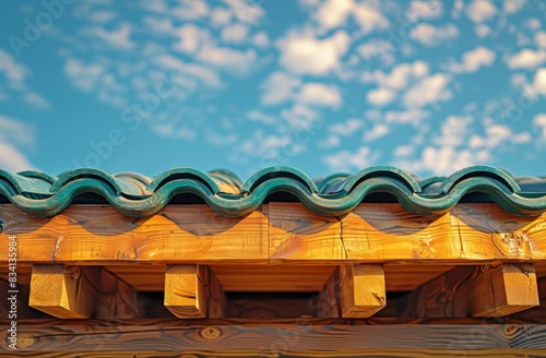 Close Up of Roof Against Sky Background