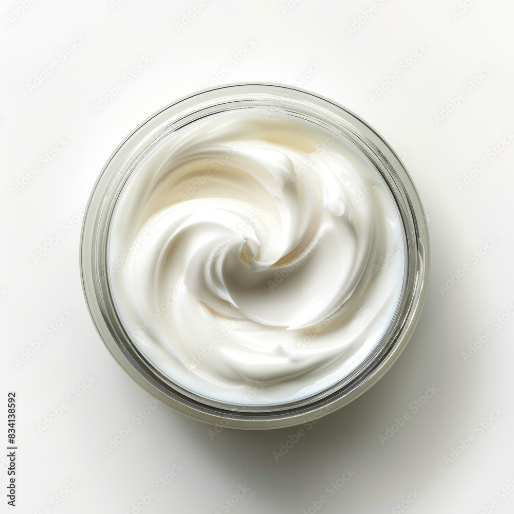 Cream In A Jar. White Cosmetic Cream Beauty Product in Isolated Blank Jar Cream In A Jar. White Cosmetic Cream Beauty Product in Isolated Blank Jar