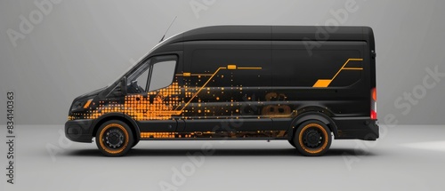 Design a professional mockup of a company vehicle wrap for a delivery service.
