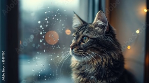 Adorable cat next to the window © TheWaterMeloonProjec