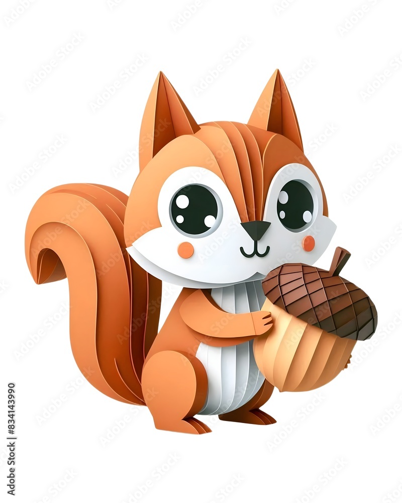 Fototapeta premium papercraft squirrel 