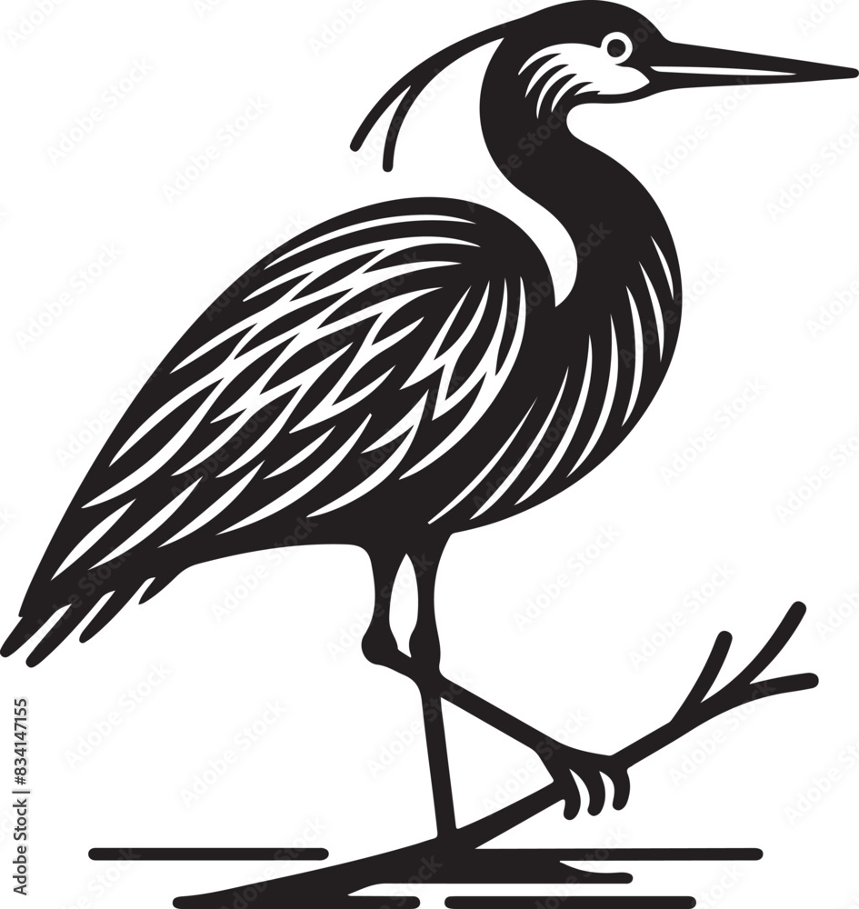 Fototapeta premium heron bird vector illustration