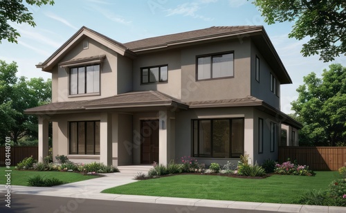 modern house with garden