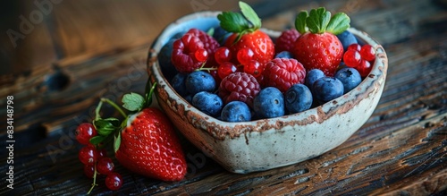 Heart shaped bowl of berries