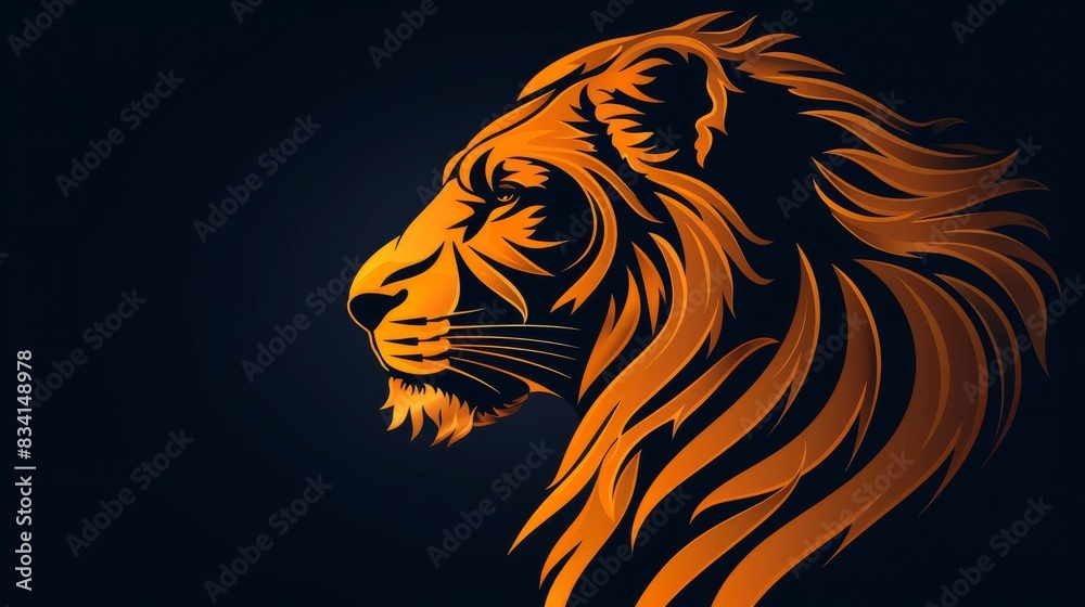 Strong and bold lion logo for finance and media companies, animal modern element for corporate branding Strong and bold lion logo for finance and media companies, animal modern element for corporate branding