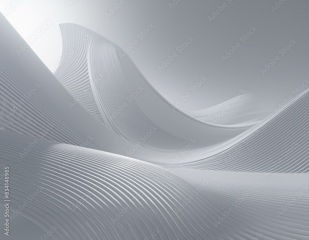 Abstract curved lines, light background design, 3d render Abstract curved lines, light background design, 3d render