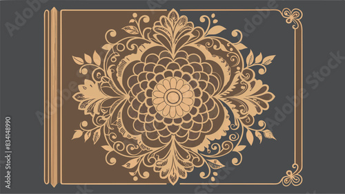 The cover of a journal is adorned with delicate and intricate pieces of lace adding a touch of elegance and femininity.. Vector illustration