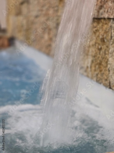 Flow of water in a hot tub pool