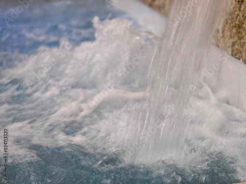 Flow of water in a hot tub pool
