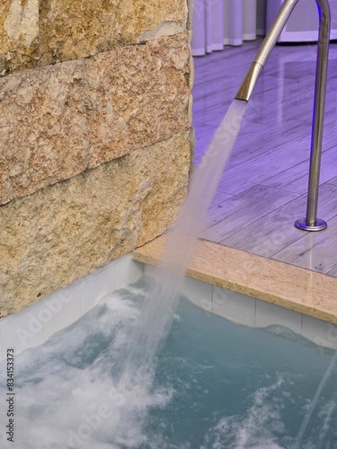Flow of water in a hot tub pool