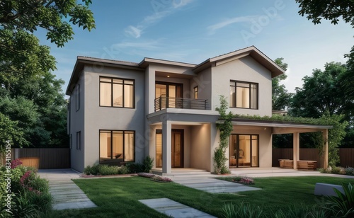 modern house with garden