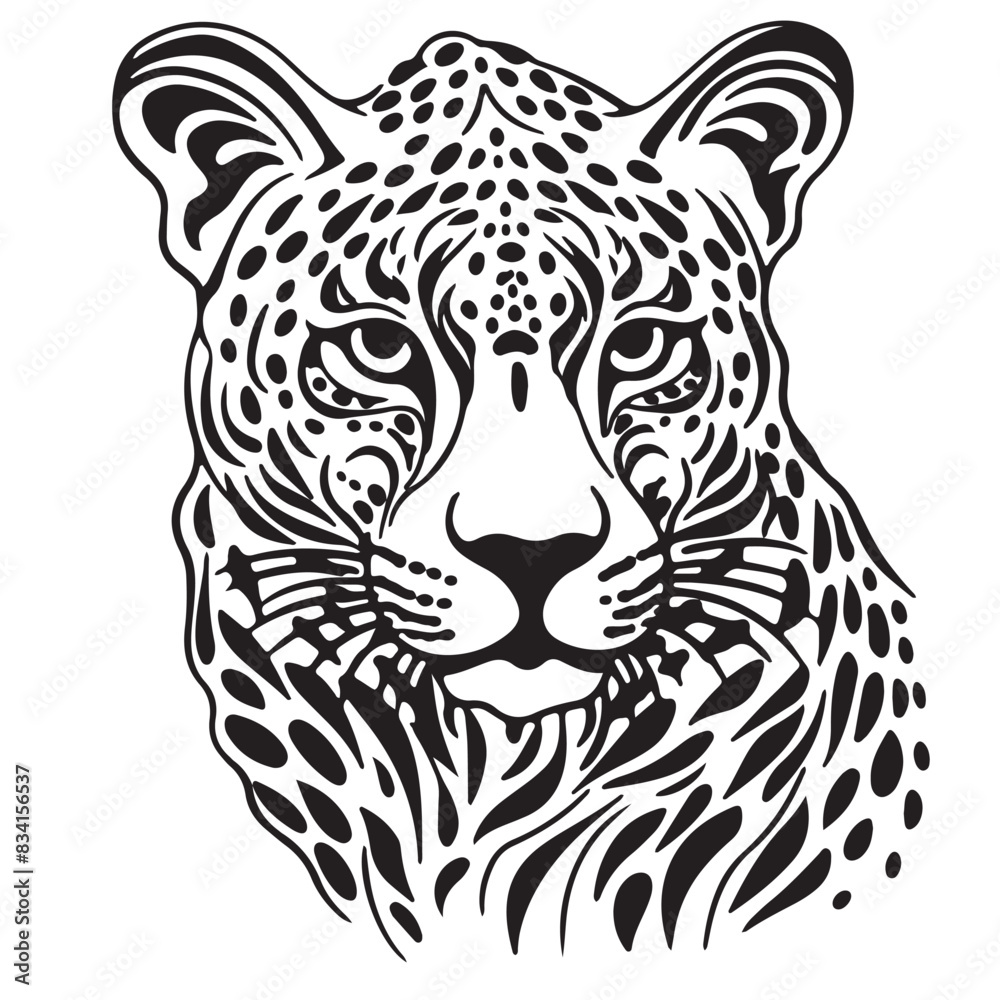 Cheetah Face Vector Art Stencil Cheetah Face Vector Art Stencil