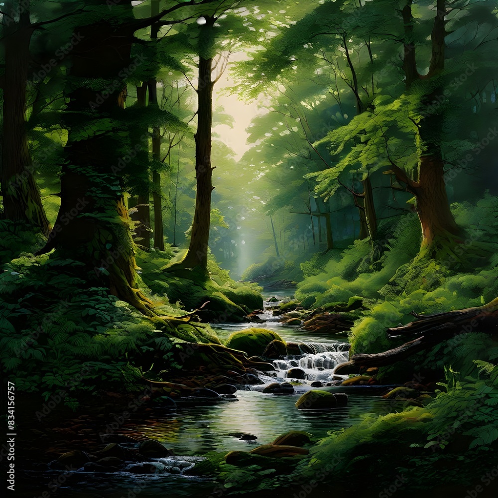 misty forest in the morning