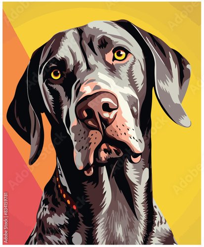 German Shorthaired Pointer Comic Vector Illustration