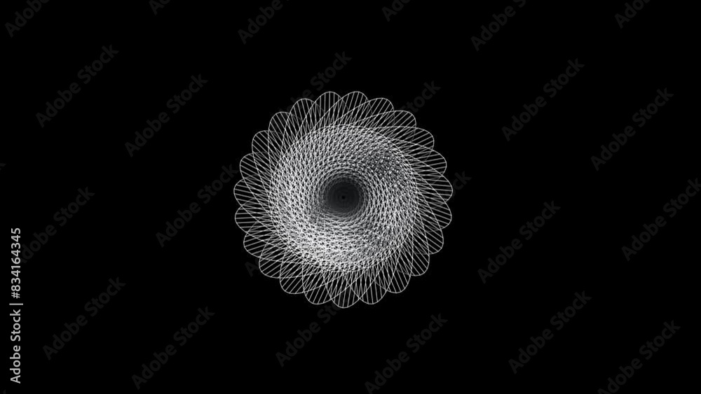 Puffed: Spiral pattern topographic abstract galaxy space landscape  animation art technology