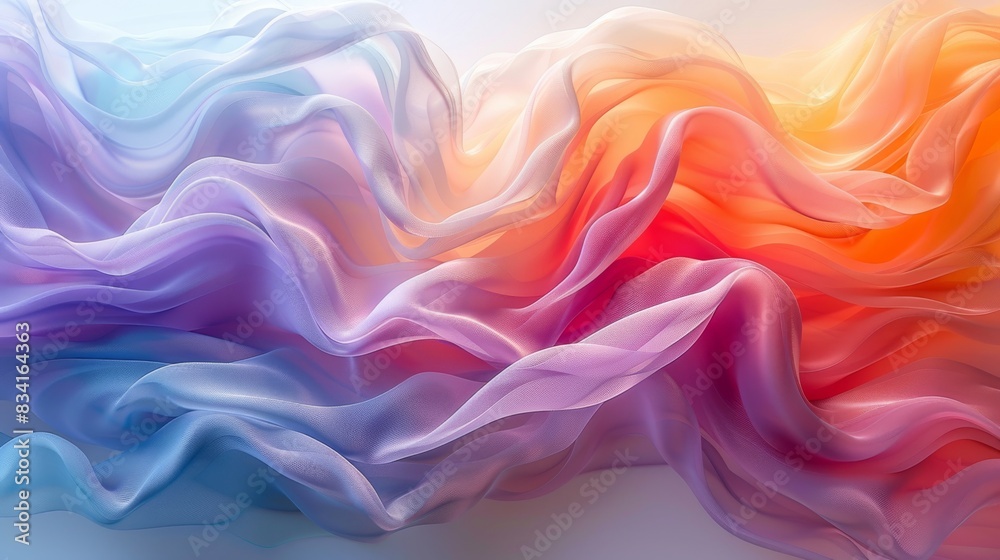 Colorful flowing fabric waves creating a vibrant abstract background Colorful flowing fabric waves creating a vibrant abstract background