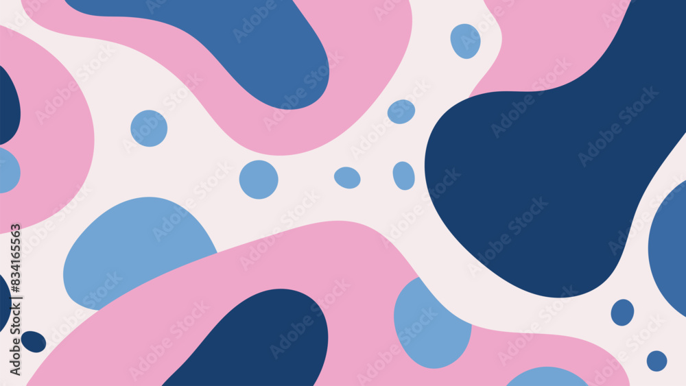 Abstract art design with hand drawn forms and blobs. Contemporary background with pink and blue organic shapes. Simple trendy backdrop Abstract art design with hand drawn forms and blobs. Contemporary background with pink and blue organic shapes. Simple trendy backdrop