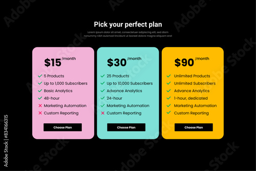 Pricing Table UI Design for Teams