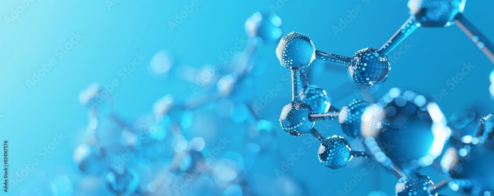 Blue Molecular Structure Render Blue Molecular Structure Render
