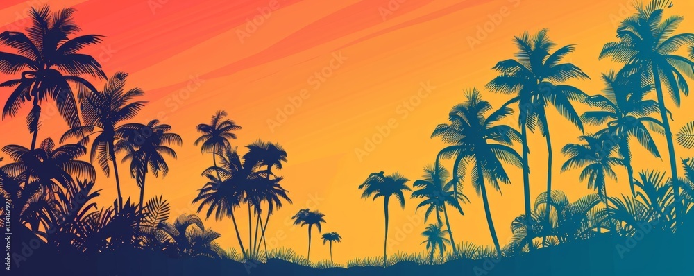 Palm Trees Silhouetted Against Sunset Palm Trees Silhouetted Against Sunset