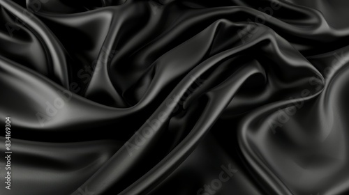 A black fabric with a shiny surface