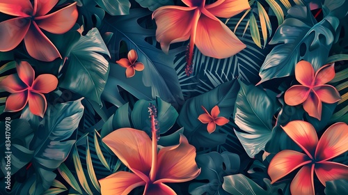 Modern tropical floral background