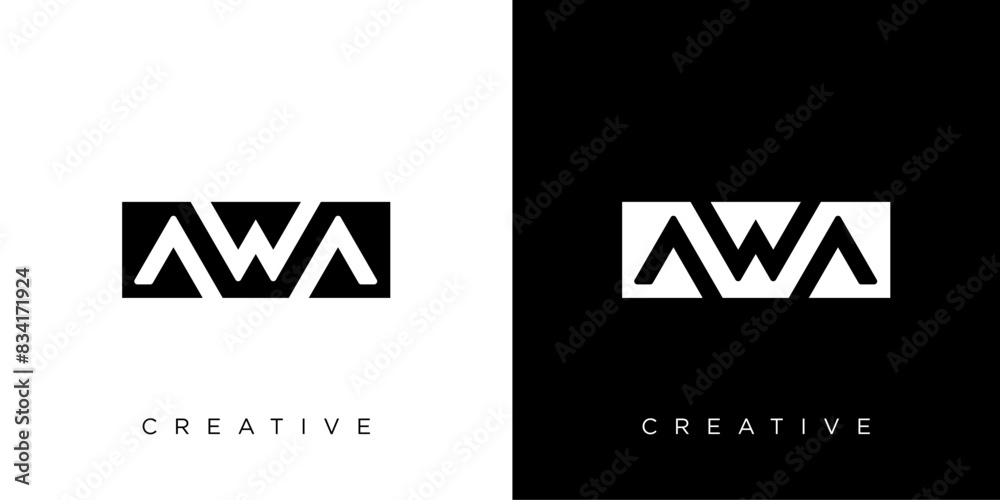 AWA logo. AWA letter logo design. Initials AWA monogram logo. AWA typography your company AWA logo. AWA letter logo design. Initials AWA monogram logo. AWA typography your company