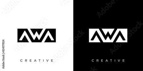 AWA logo. AWA letter logo design. Initials AWA monogram logo. AWA typography your company